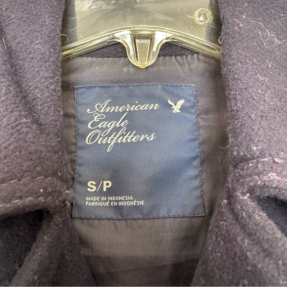 American Eagle Navy Moto Jacket Wool Blend Size S - Picture 2 of 3